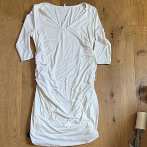 Cream Midi Maternity Dress-Pinkblush